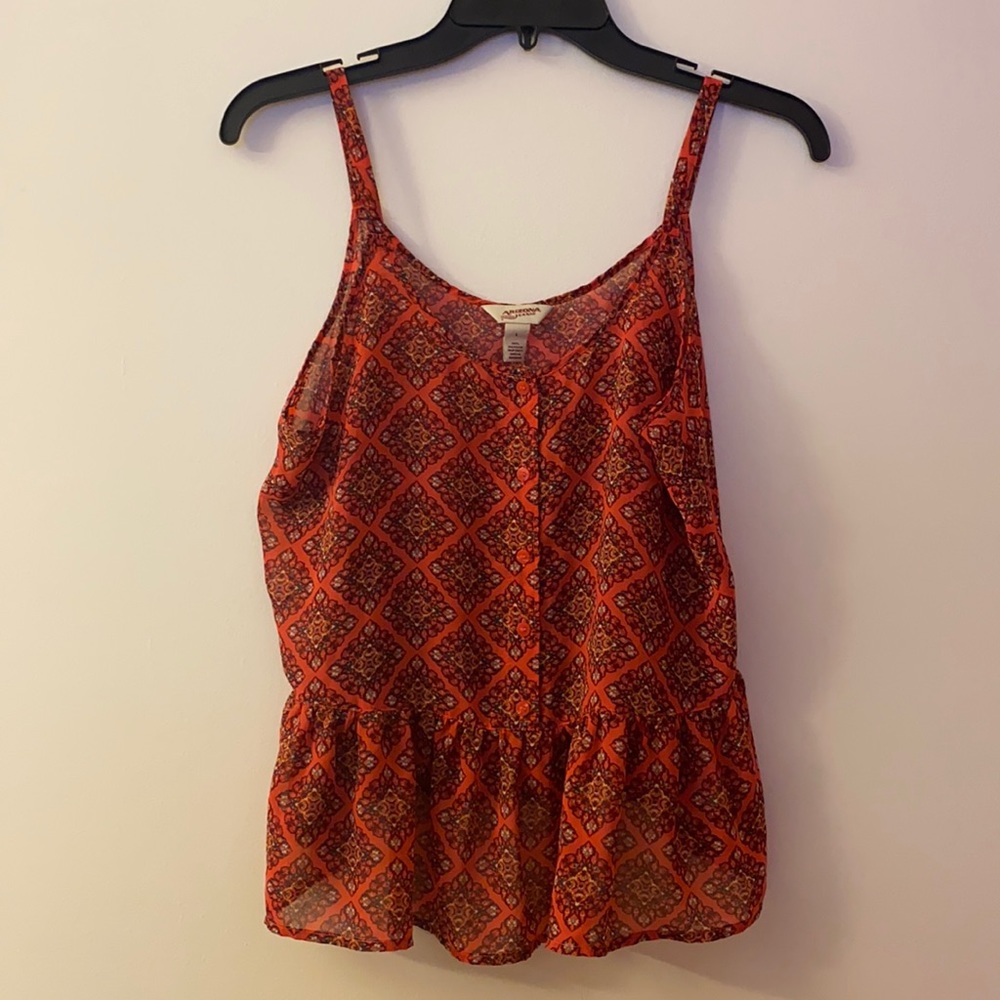Arizona Jean Co. Colorful Flowy Tank Top w Buttons
